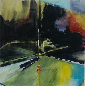 Colours become space, light and form 2012 Water colour on paper 15cm x 15cm